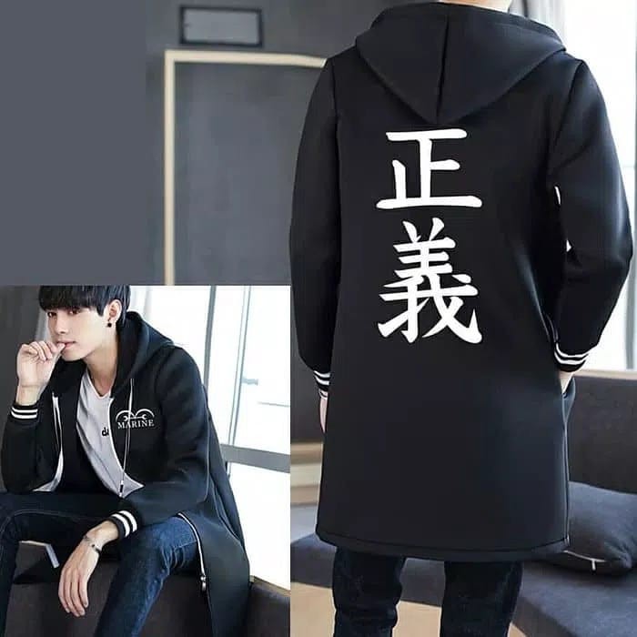 JAKET ANIME JUBAH ONE PIECE NEW MARINE ZIPPER HOODIE