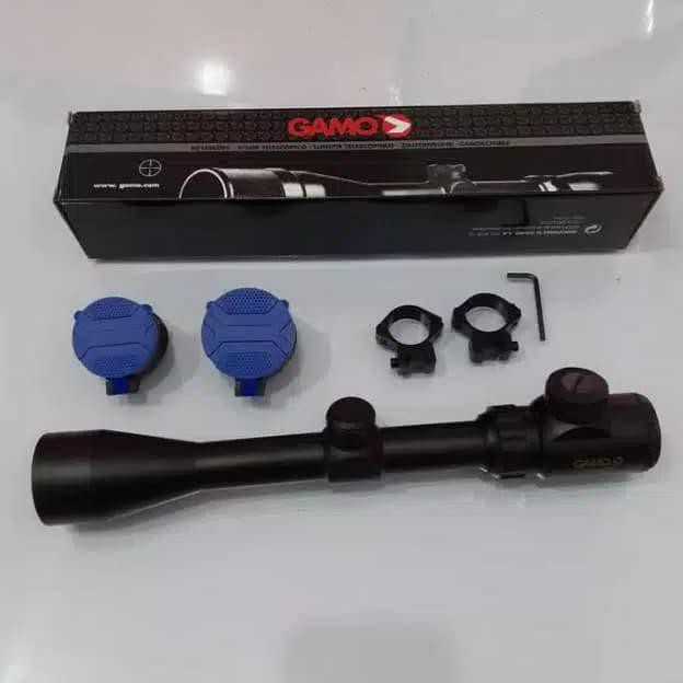 Teleskop Telescope Gamo 3-9x40 EG Tutup Flip Biru