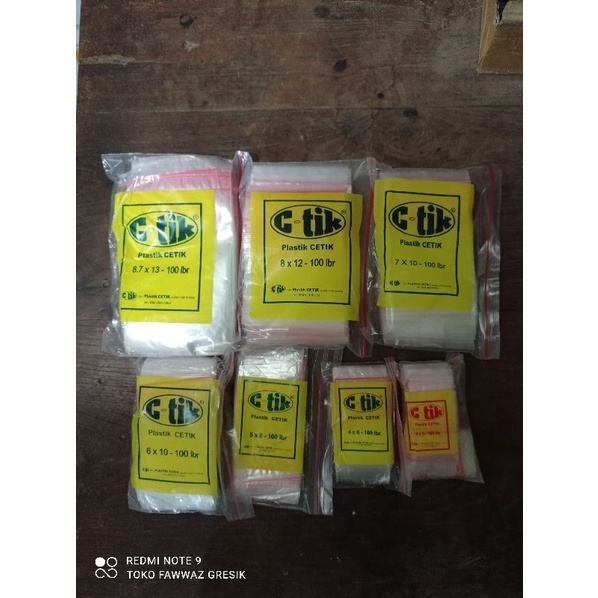 Plastik Klip C Tik Ctik Cetik Kecil ukuran 3x5 4x6 5x8 6x10 7x10 8x12 8,7x13, 10x15 cm