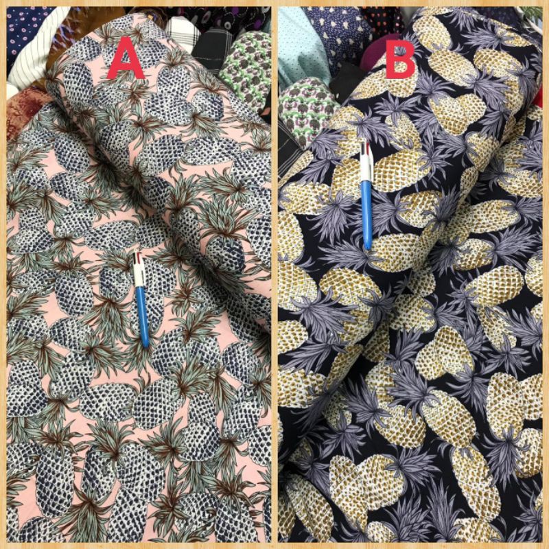 KAIN RAYON MOTIF NANAS (Min.Pembelian 2x klik per barang)