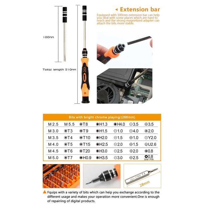 Jakemy 42 in 1 Screwdriver Set Repair Tools - JM-8128
