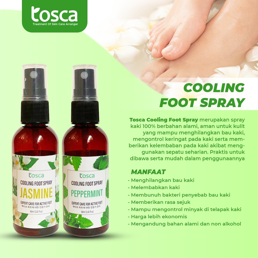 Healthbase.id - Spray Obat Penghilang Bau Kaki Murah Tosca Cooling Foot Spray