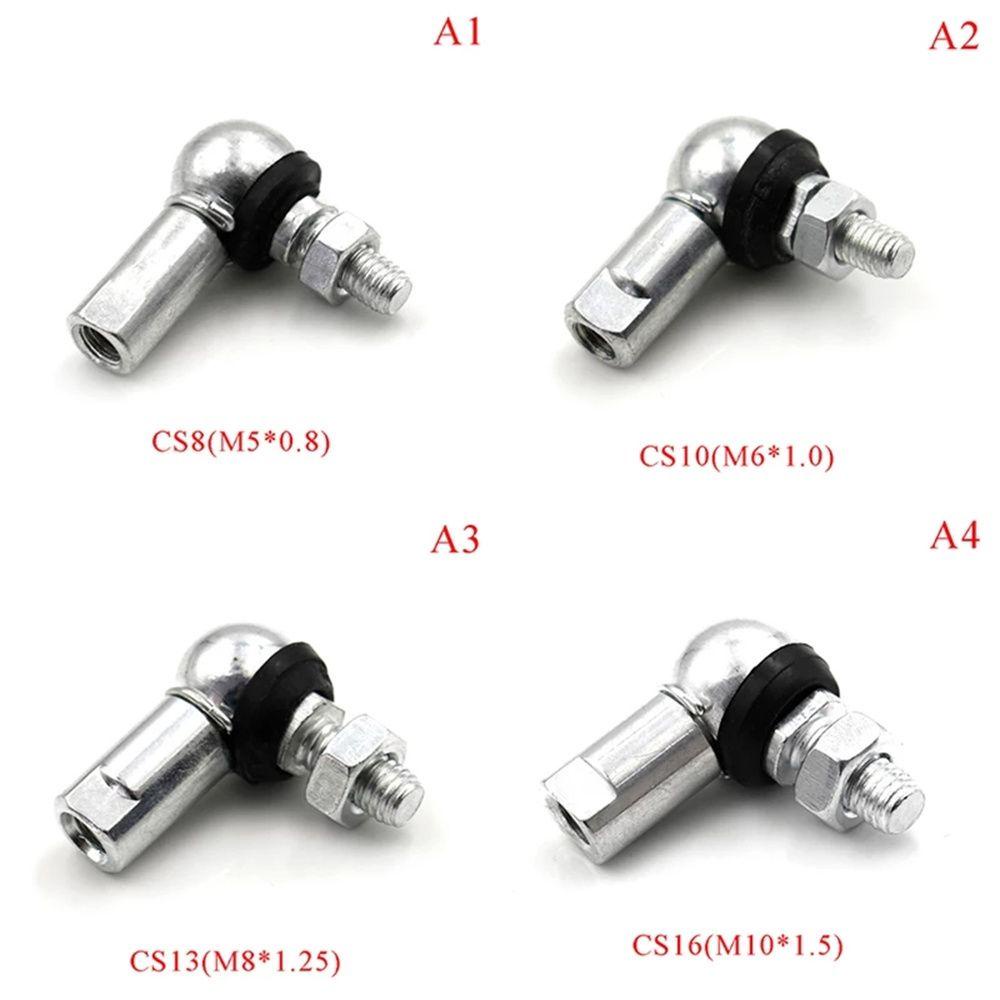 Lanfy Ball Head Bearing Stud Sudut Kanan Universal CS8/CS10/CS13/CS16 M5 M6 M8 M10 Ujung Batang Ball Head Rod