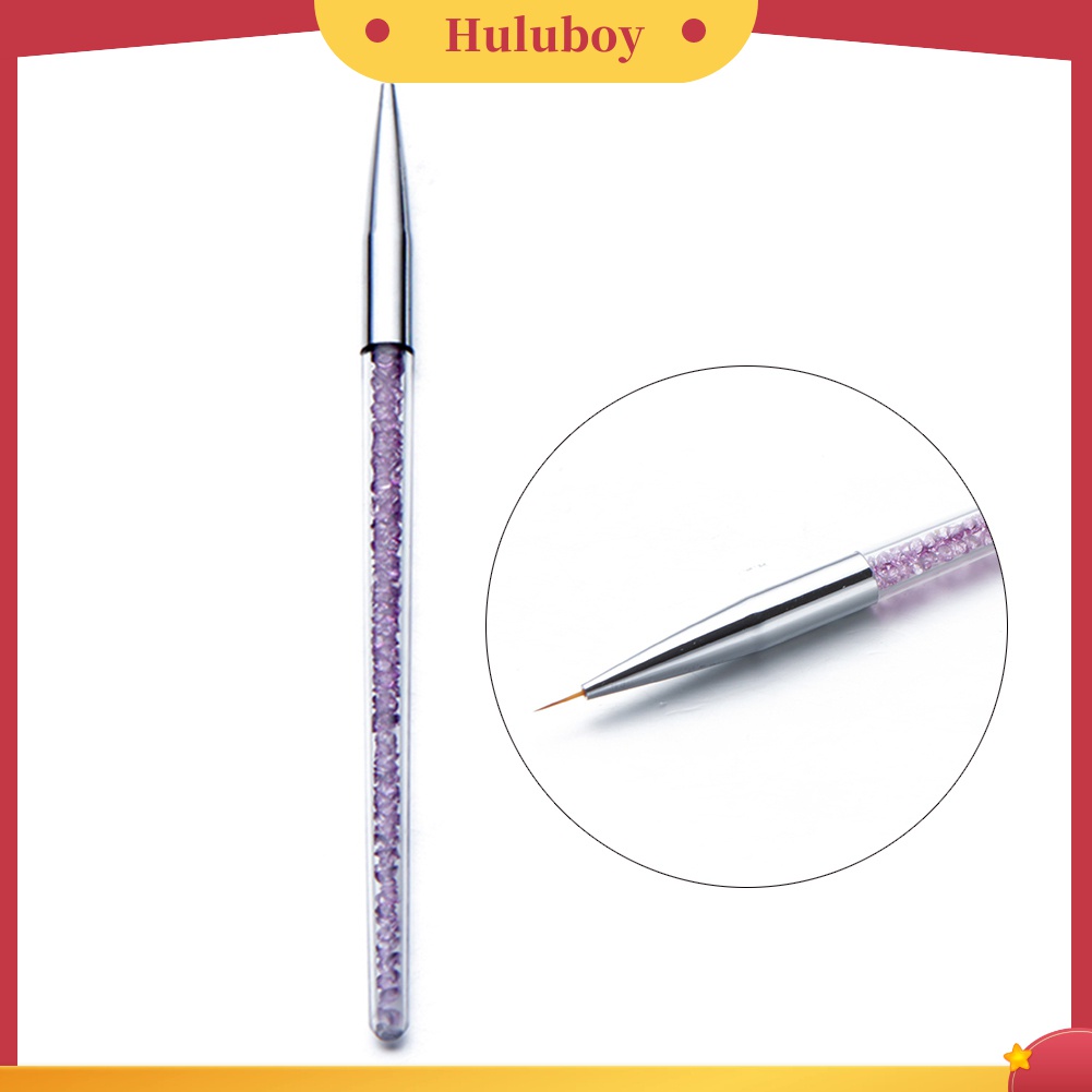 Huluboy Huluboy♡ Pen Gambar / Lukis Kutek Gel UV Dengan Gagang Berlian Imitasi Untuk Manicure DIY