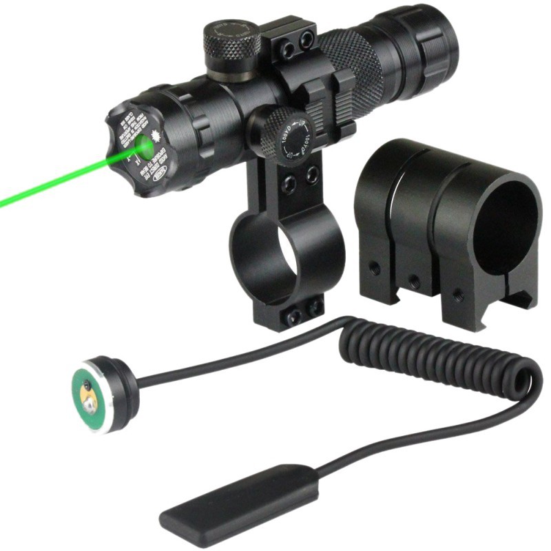 TaffLED Tactical Green Dot Laser Gun Scope Mount Airsoft Rifle + Baterai + Charger - JG-1 - Black