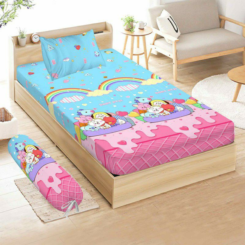 Sprei Vito CHIBI BTS BT21 Extra Single 120x200 No.3 Tinggi 20