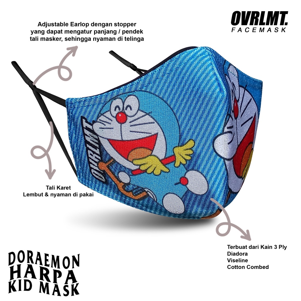 Masker Doraemon Masker anak Doraemon Overlimit