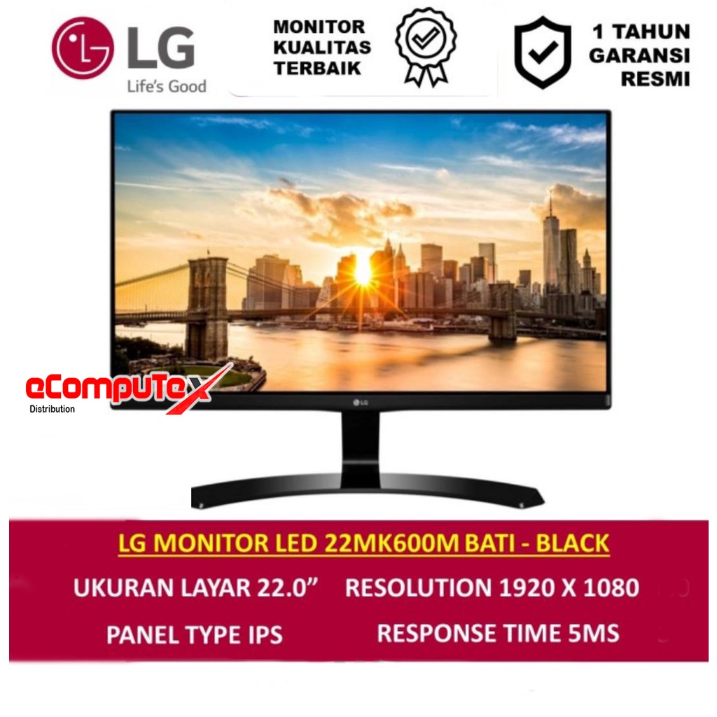 MONITOR LED LG 22MK600M - BLACK | 22&quot; inch | 1920 x 1080 / 22MK600M-B IPS