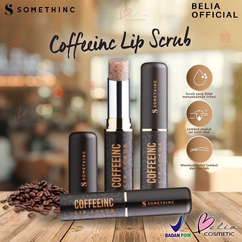 ❤ BELIA ❤ SOMETHINC Coffeeinc Lip Scrub | Scrub BIbir Aroma Kopi | BPOM