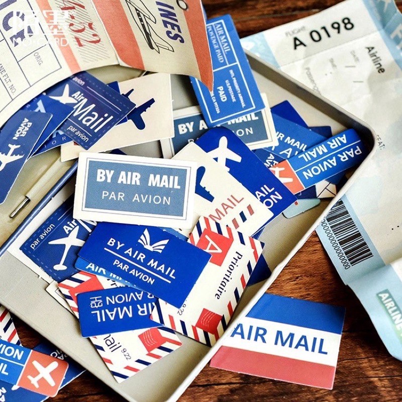 

Stiker Sticker Set 45 Pcs Avion Air Mail Aesthetic Bujo Scrapbook Journal Diary Planner • Kiku Stuffs