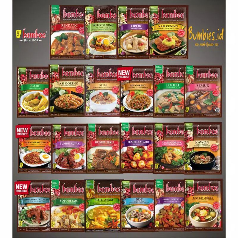 

Bumbu bamboe instan ada 22 varian