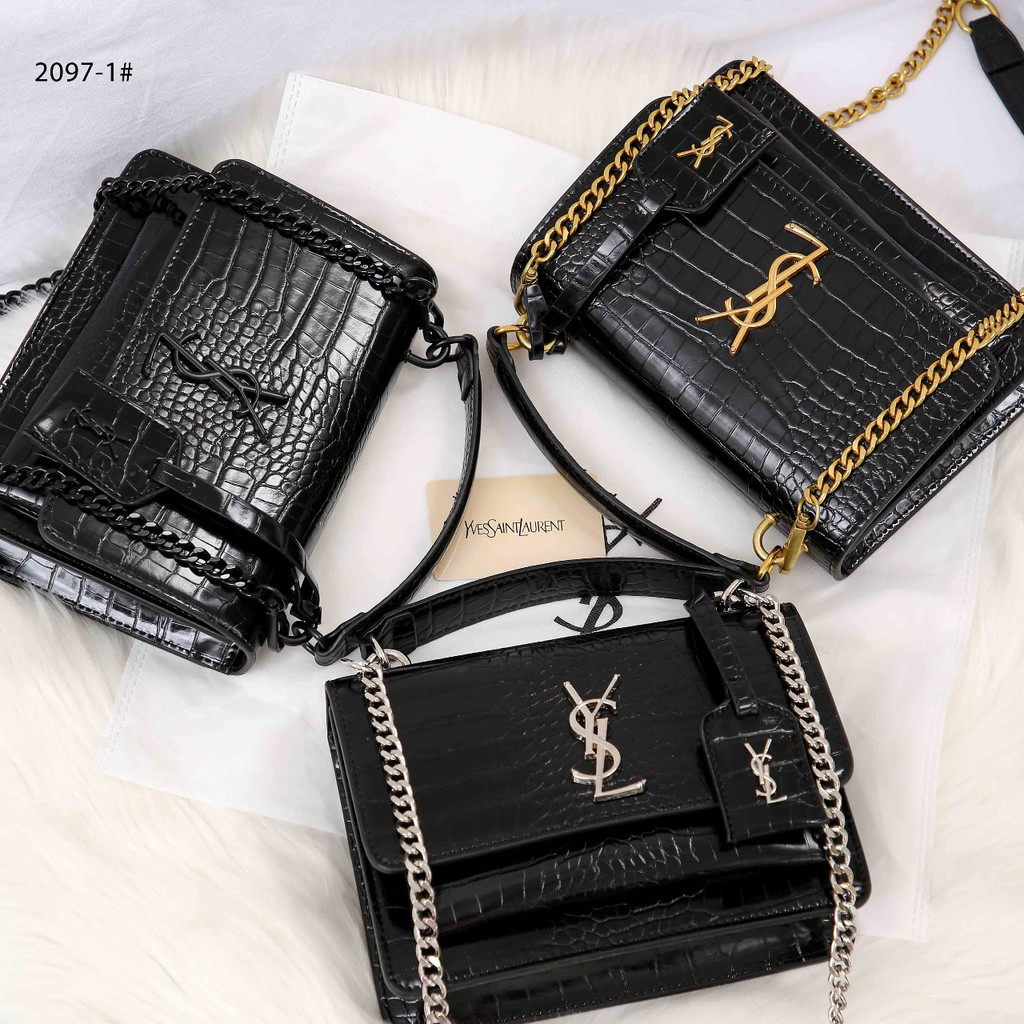 PR Bag Croco So Black 2097-1