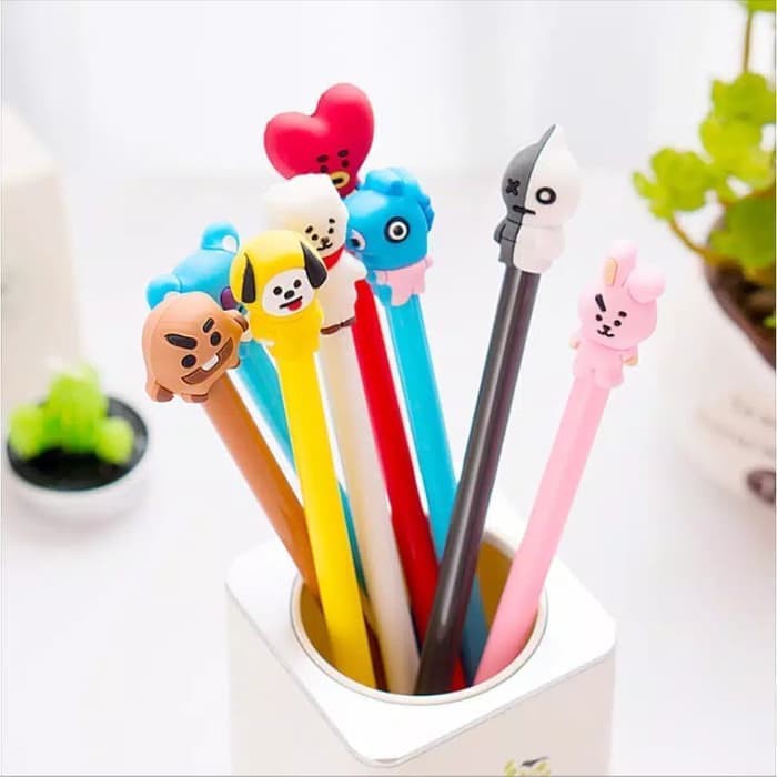 Pena BTS - Pulpen Gel Refillable Kpop Pena Cartoon