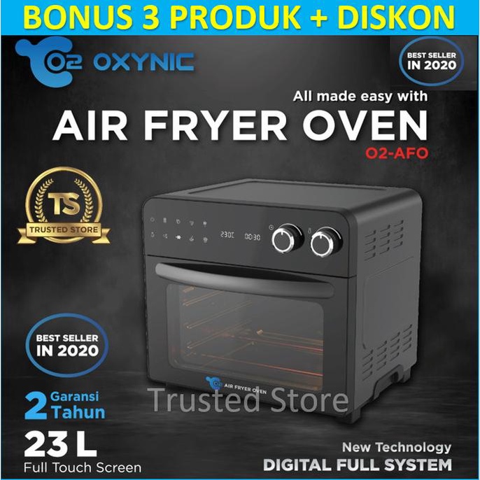 OXYNIC AIR FRYER OVEN LISTRIK 23 Liter O2-AFO - Airfryer Oven Oxynic stok melimpah