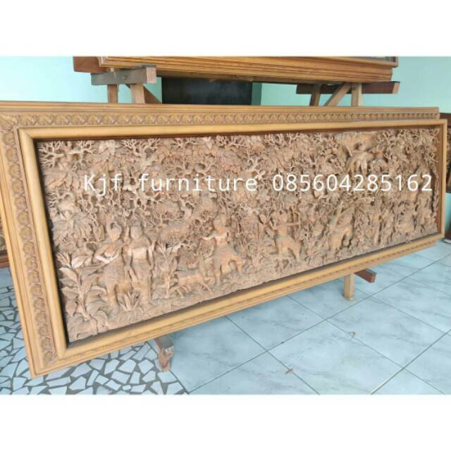 Relief jepara figura relief ramayana jati jepara