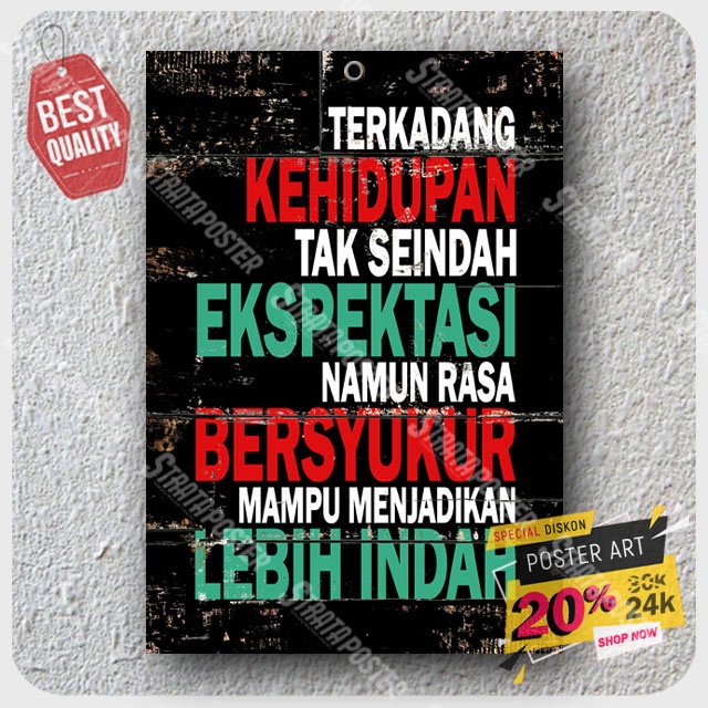 Hiasan dinding motivasi - pajangan dinding quotes - poster motivasi - poster dinding - 203035STA