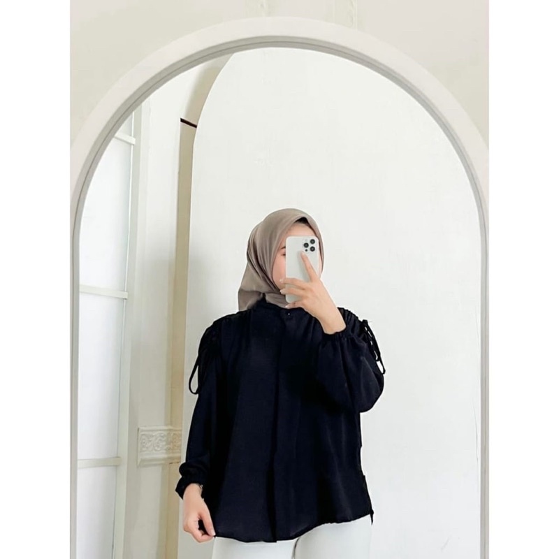 Atasan wanita VAVI BLOUSE lengan serut PREMIUM AIRFLOW CRINKLE