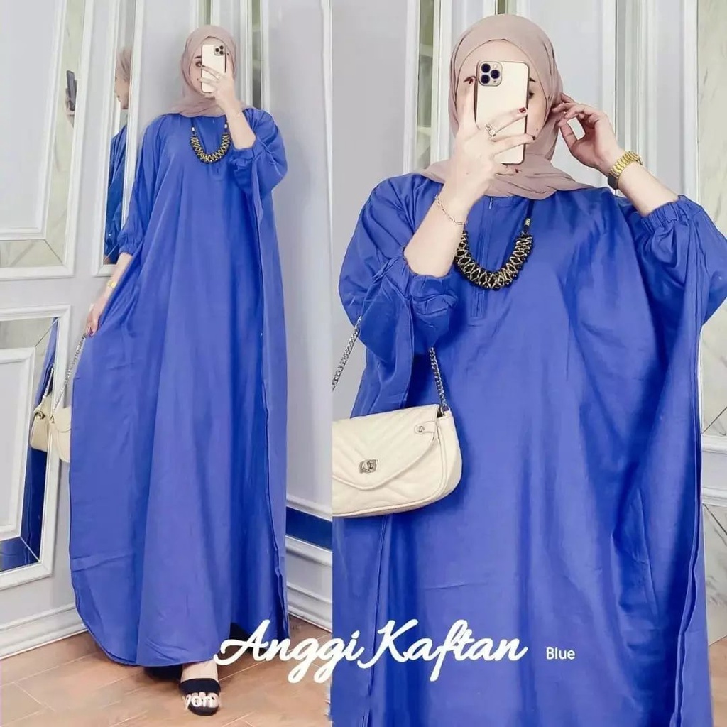 ANGGI KAFTAN BL KAIN KATUN RAYON LD 110 CM PB 137 CM RESLETING DEPAN ( BUSUI ) BAJU WANITA TERBARU GAMIS WANITA KEKINIAN SIMPLE DAN NYAMAN DI PAKAI BAJU MODEL TERBARU 2022