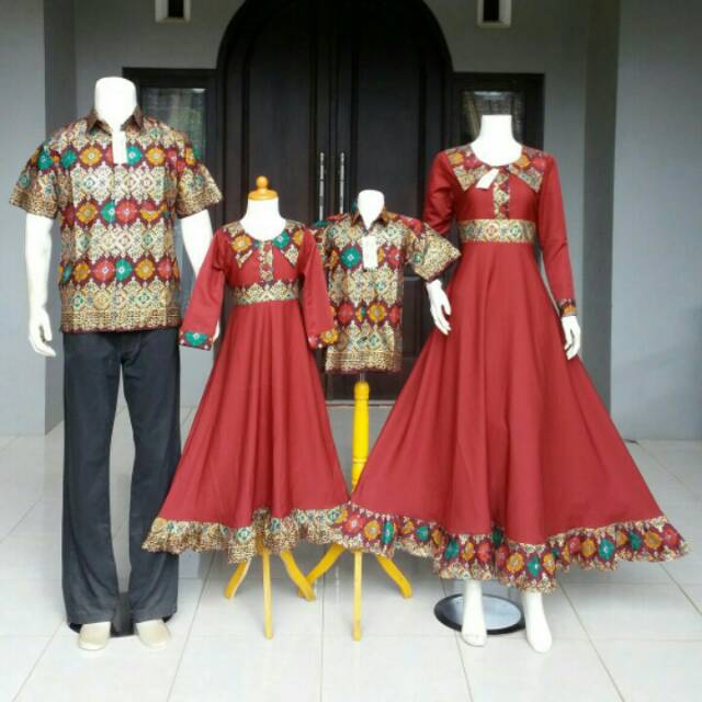 Batik couple keluarga rempel kotak