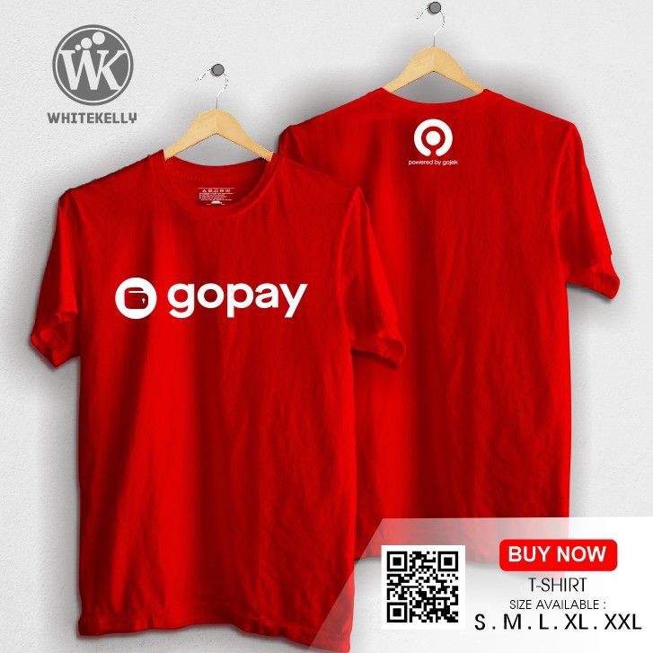 Kaos / Baju / Tshirt Distro GOPAY GO PAY GOJEK LOGO TERBARU 2 Terlaris Termurah  -estella