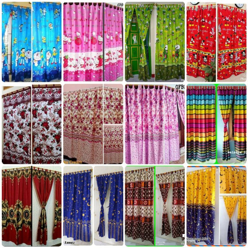 GORDEN PINTU KARAKTER KAMAR TIDUR MURAH HORDENG TIRAI PINTU KAMAR TIDUR DORAEMON HELLO KITTY KEROPI