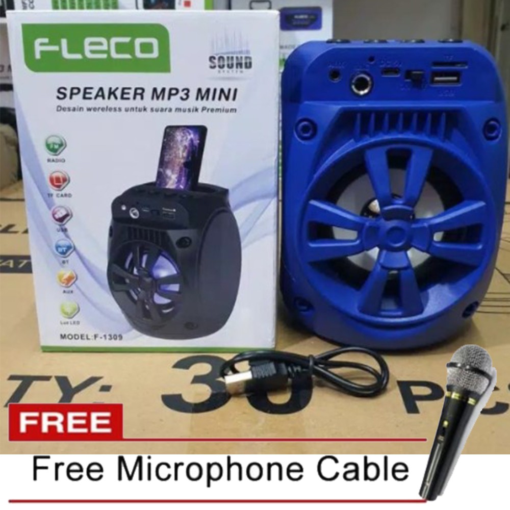 Speaker Fleco F-1309 Bluetooth MP3 FM Memori USB Free Mic