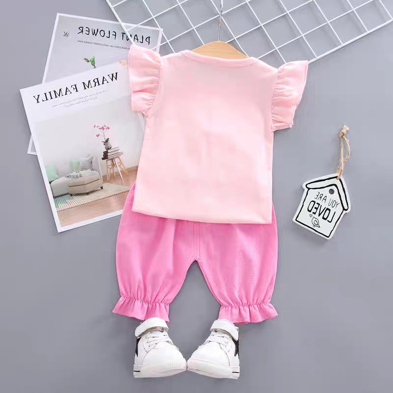 MOBAS OFFICIAL Baju anak Perempun / Setelan Baju Anak Balita Import | Set Kaos Anak Cewek / Kualitas Premium STLN RABBIT