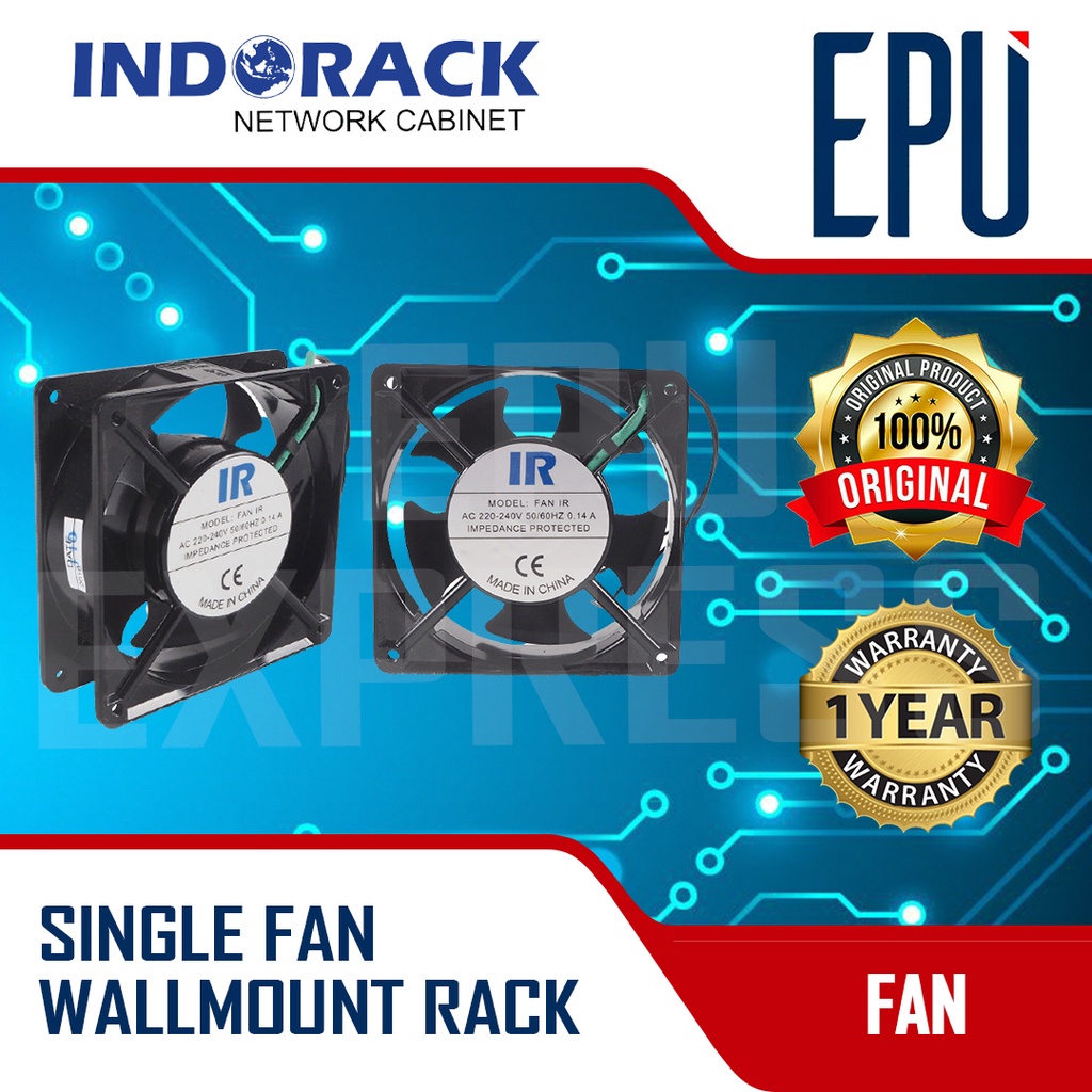 INDORACK Single Fan Kipas Rack Server Kipas Rak Server Wallmount Rack