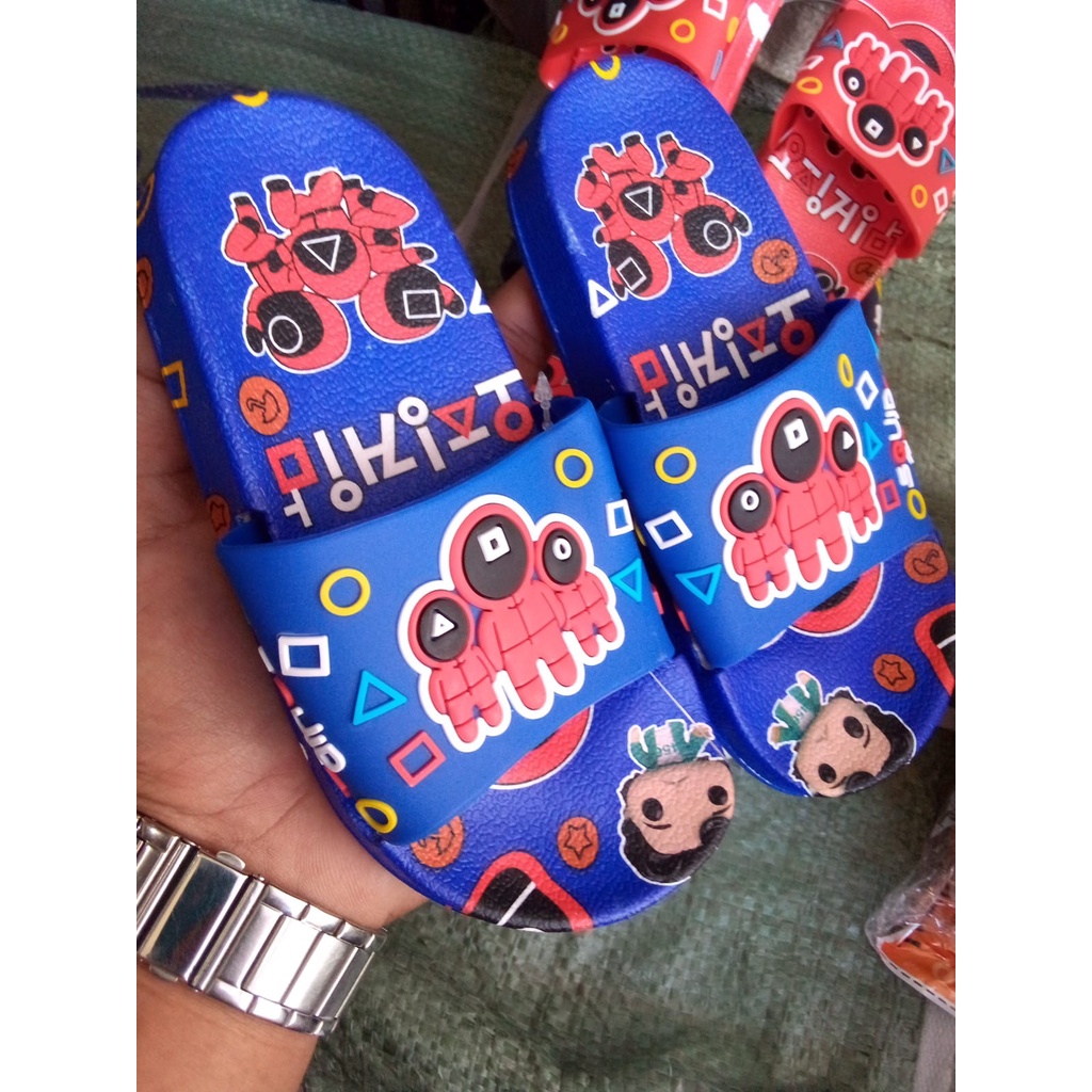 Sandal Selop Jelly Squid Game Anak laki-laki 009-14 (24-35) /sandal Trendy kids /sandal slop anak-anak/sandal import