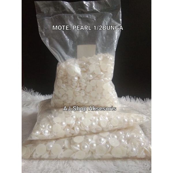 MOTE MANIK  MANIK / MOTE MUTIARA BELAH MATAHARI UKURAN 8MM/10MM/12MM / 14 MM / 16 MM  ISI 450 GRAM9
