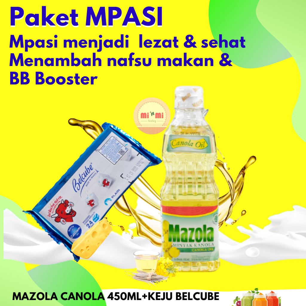Paket mpasi makanan bayi 6 bulan keju belcube keju mpasi minyak goreng sehat mpasi mazola canola oil