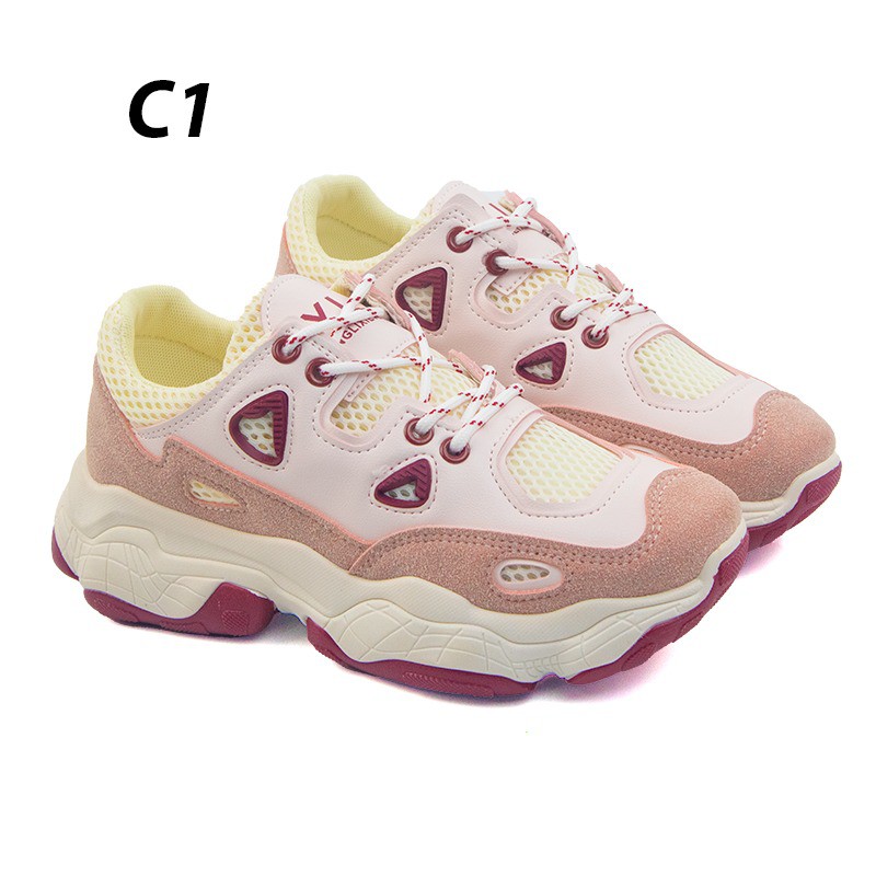 CUCI GUDANG!! Sepatu Sneakers Wanita untuk olahraga warna Putih Pink Sepatu running cewek Import Murah SP-005-6