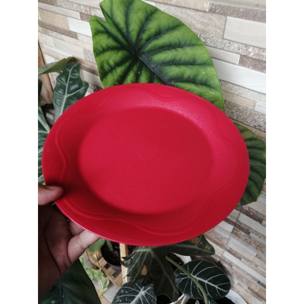 Dessert plate merah / OH plate merah / piring ceper merah