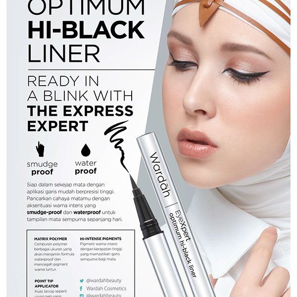 Wardah EyeXpert Optimum Hi Black Liner 1 gr / Wardah Eyexpert Optimum Hi Black Liner / Wardah EyeXpert Optimum / Eyeliner Spidol Waterproof