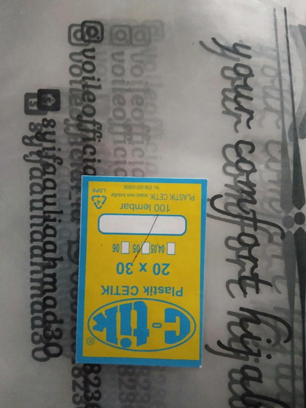 Plastik Klip Ukuran20x30, 25x35, 30x40cm Free Desain Klip Tanpa Plong