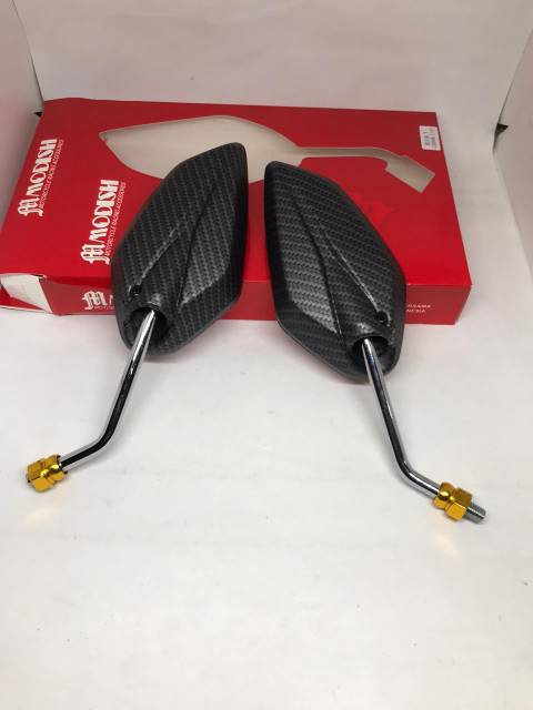 kaca spion karbon carbon tangkai crome chrome monel gold model yamaha  jupiter z mx pendek (mini)