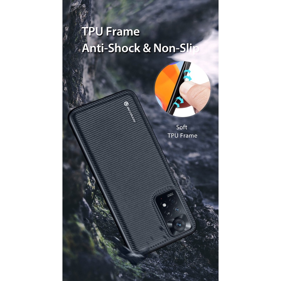 REDMI NOTE 11 / NOTE 11 PRO 4G 5G COVER DUX DUCIS FINO NYLON SOFT CASING SILICONE SOFTCASE - REDMI NOTE 11, BLACK