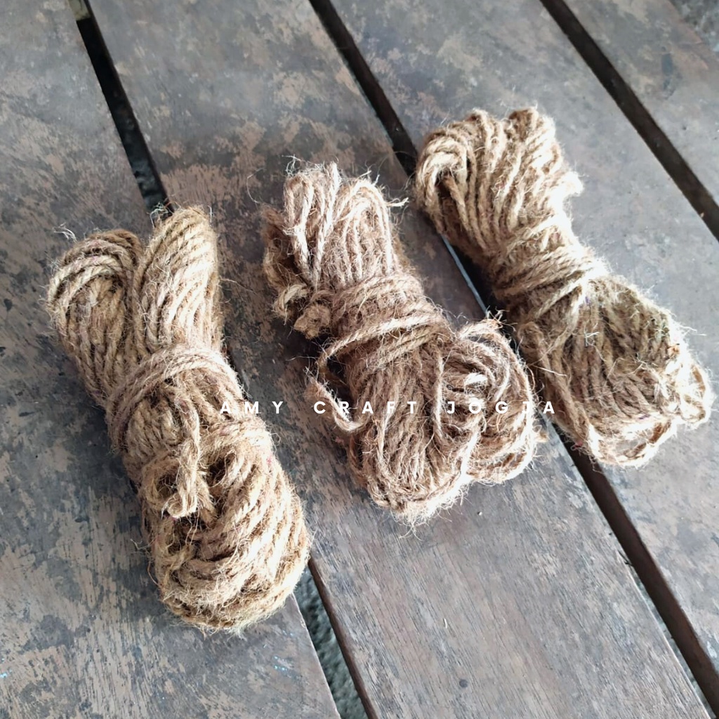 Tali Goni 2 mm panjang 25 meter pergulung/ Tali Rami Hiasan Rustic/tali macramen/ tali serat alam/ta