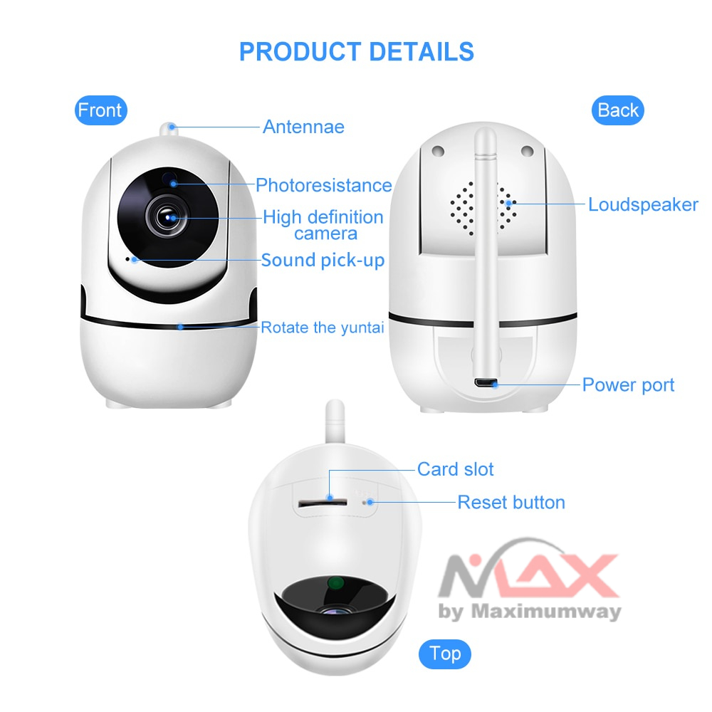 ZOSI CCTV WiFi IP 1080p HD berputar 360 derajat intercom 2 arah penglihatan malam Kamera Two Way Audio IR Motion Sensor 1080p Full HD resolusi tinggi remote dengan HP Android atau IOS Wifi Surveillance Camera Baby Monitor 1080p CCTV HD Smart IP Security