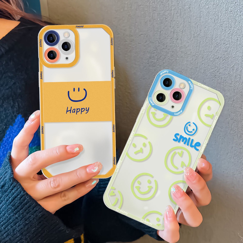 Casing TPU Samsung Galaxy A12 A13 A22 A73 A53 S22 A72 4G / 5G A52 A52S A32 A21S A71 A51 A50 A50S A30S S22 Ultra21 S30 Motif Smiley