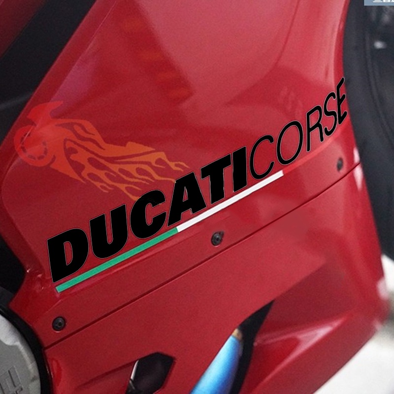 1 SET Sticker Decal Reflektor Dekorasi Tangki Bensin Motor Motif Tulisan DUCATI 1199 Panigale