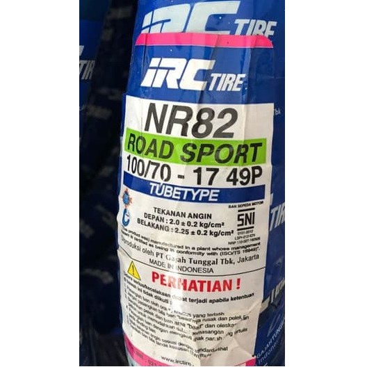BAN LUAR IRC 100/70-17 NR82 TUBETYPE