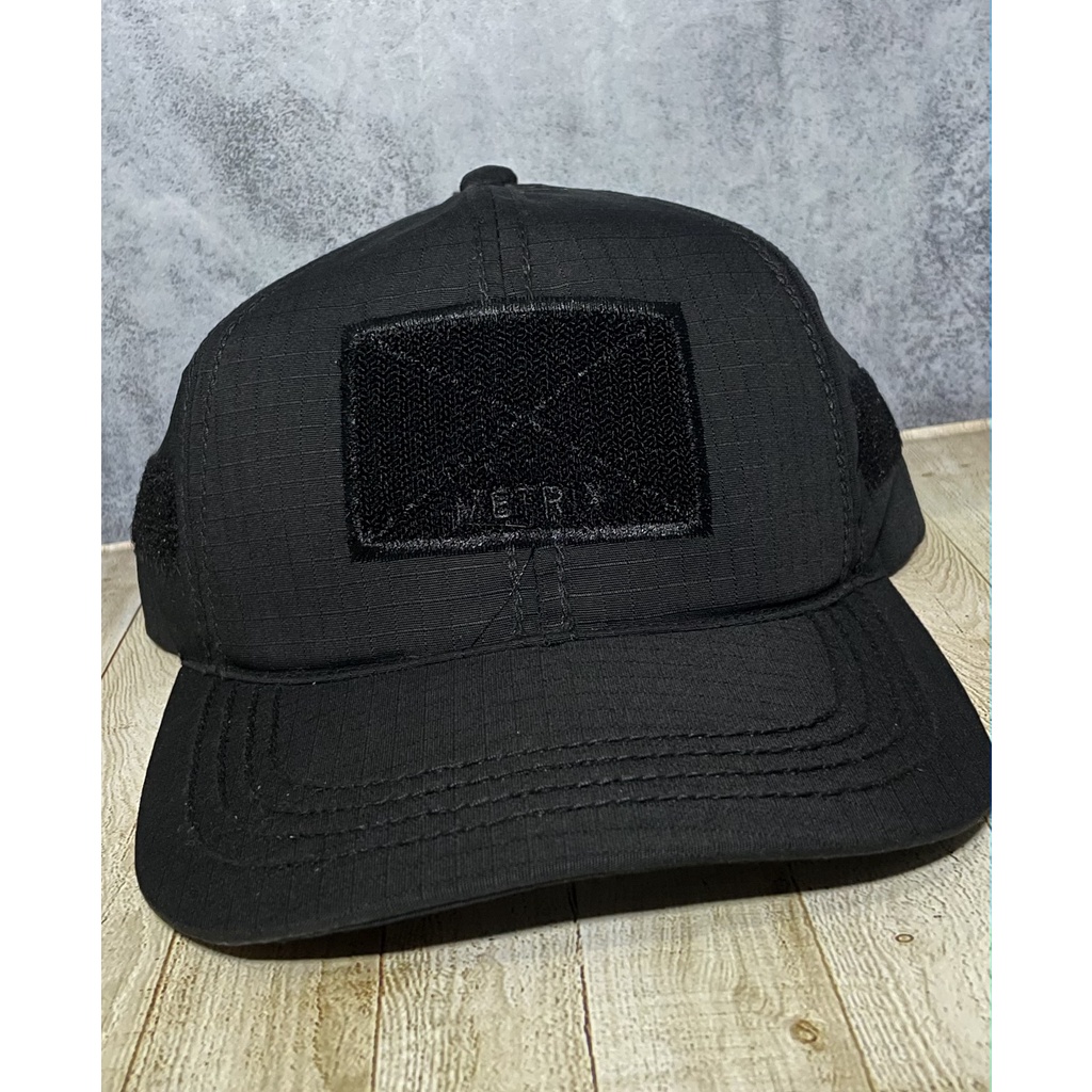 Topi Tactical Polos Topi Velcro - Velcro Loreng -Topi Loreng Hitam Murah