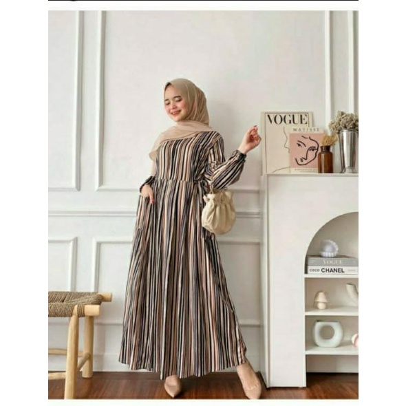 (COD) GAMIS MILEA HD.ID - BAJU MUSLIM RAYON WANITA MURAH FASHION CEWE DRESS MAXY GALERY ANWAR
