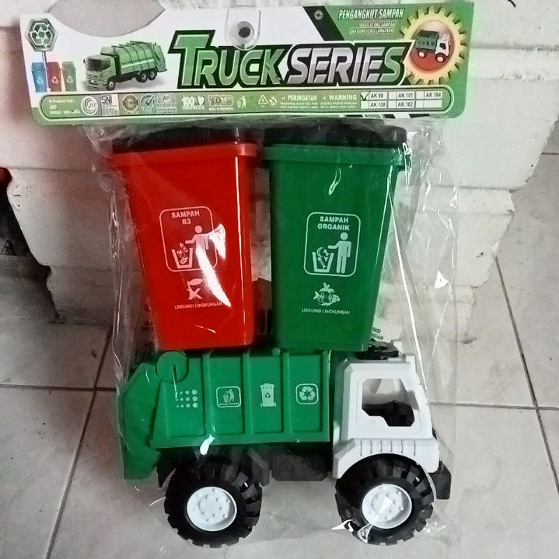 AK 99 - Mainan Heavy Truck COmpactor Sampah +Tempat Sampah Besar AK99