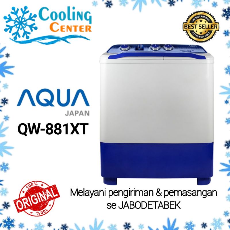 MESIN CUCI AQUA JAPAN QW881XT 8KG 2 TABUNG SEMI AUTO WASHER GARANSI