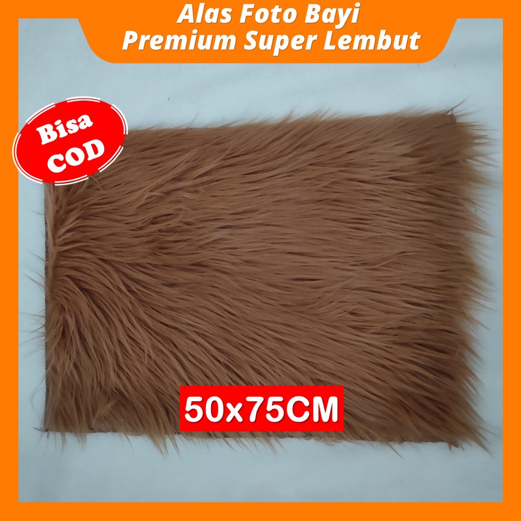 Alas Foto Bayi Bahan Bulu Korea Premium Super Lembut 50x75 Panjang 6cm Karpet Foto Produk Serba Guna