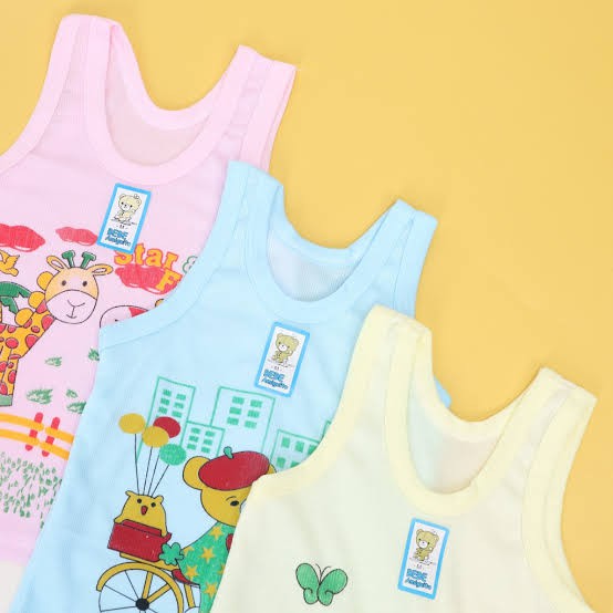 3 Pcs Kaus Dalam Anak Karakter BEBE SNI - Singlet Anak Bergambar