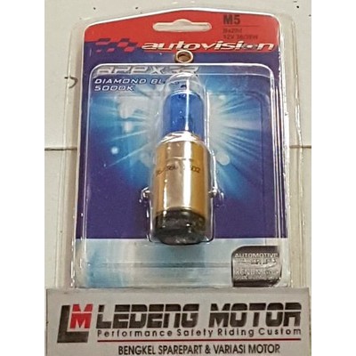 Bohlam BA20D Autovision Diamond Blue Lampu Motor Vespa Thunder Kymco