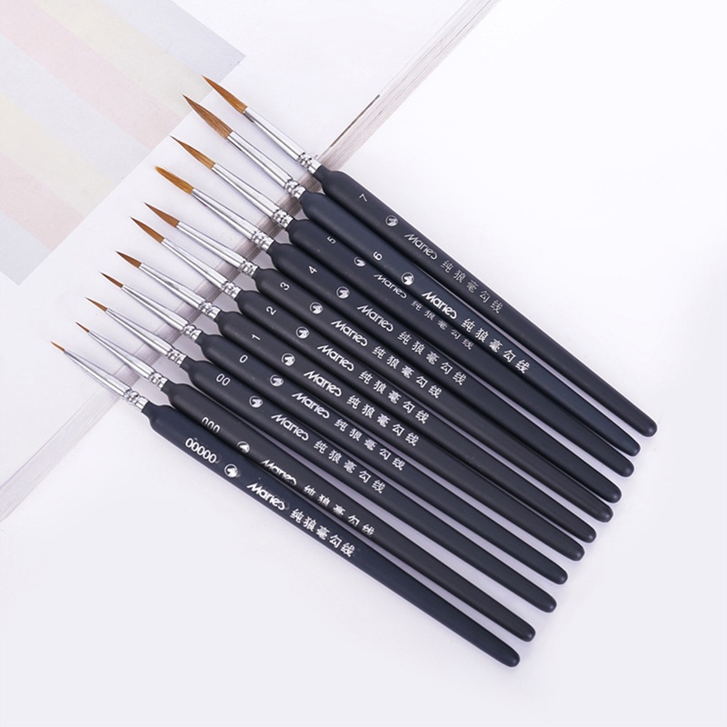 {LUCKID}Miniature Paint Brush Professional Nylon Brush Acrylic Painting Thin Line Pen